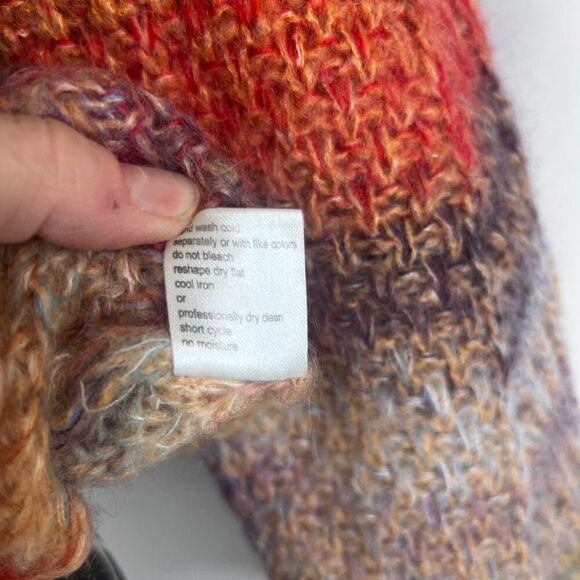 Elsmanda Colorful Made in Italy Mohair Alpaca Wool Blend Sweater Size Small - Picture 3 of 9